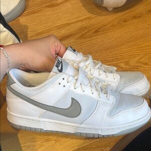 Nike White and Gray Low-Top Sneakers